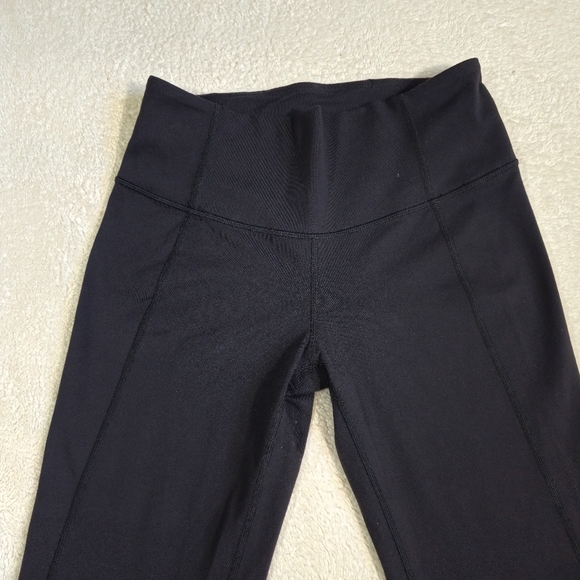 Lululemon Athletica Size 6 Capri Cropped Leggings Black Women's Split Hem - Picture 3 of 10